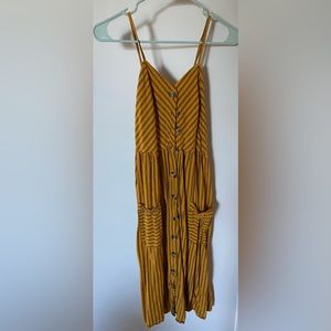 Size medium yellow/navy striped dress